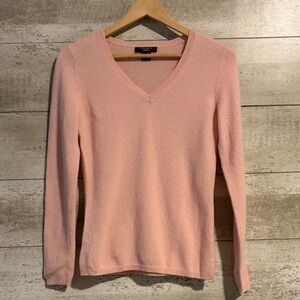Ann Taylor Soft Pink Cashmere V-Neck Sweater
